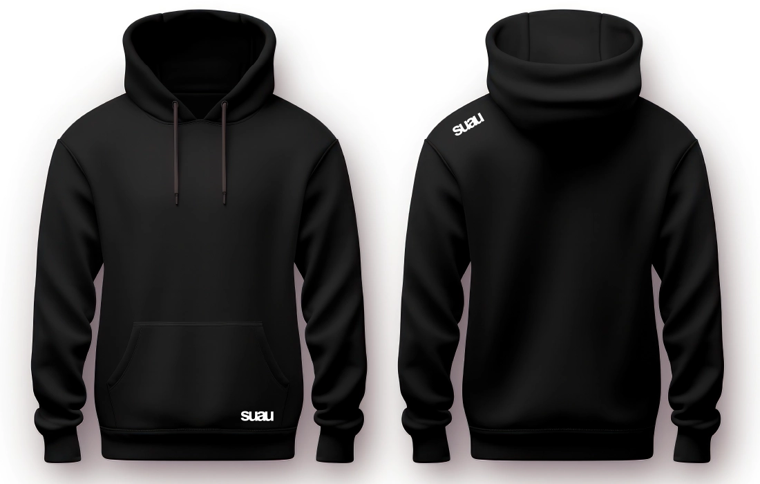 sudadera negra por delante y por espalda